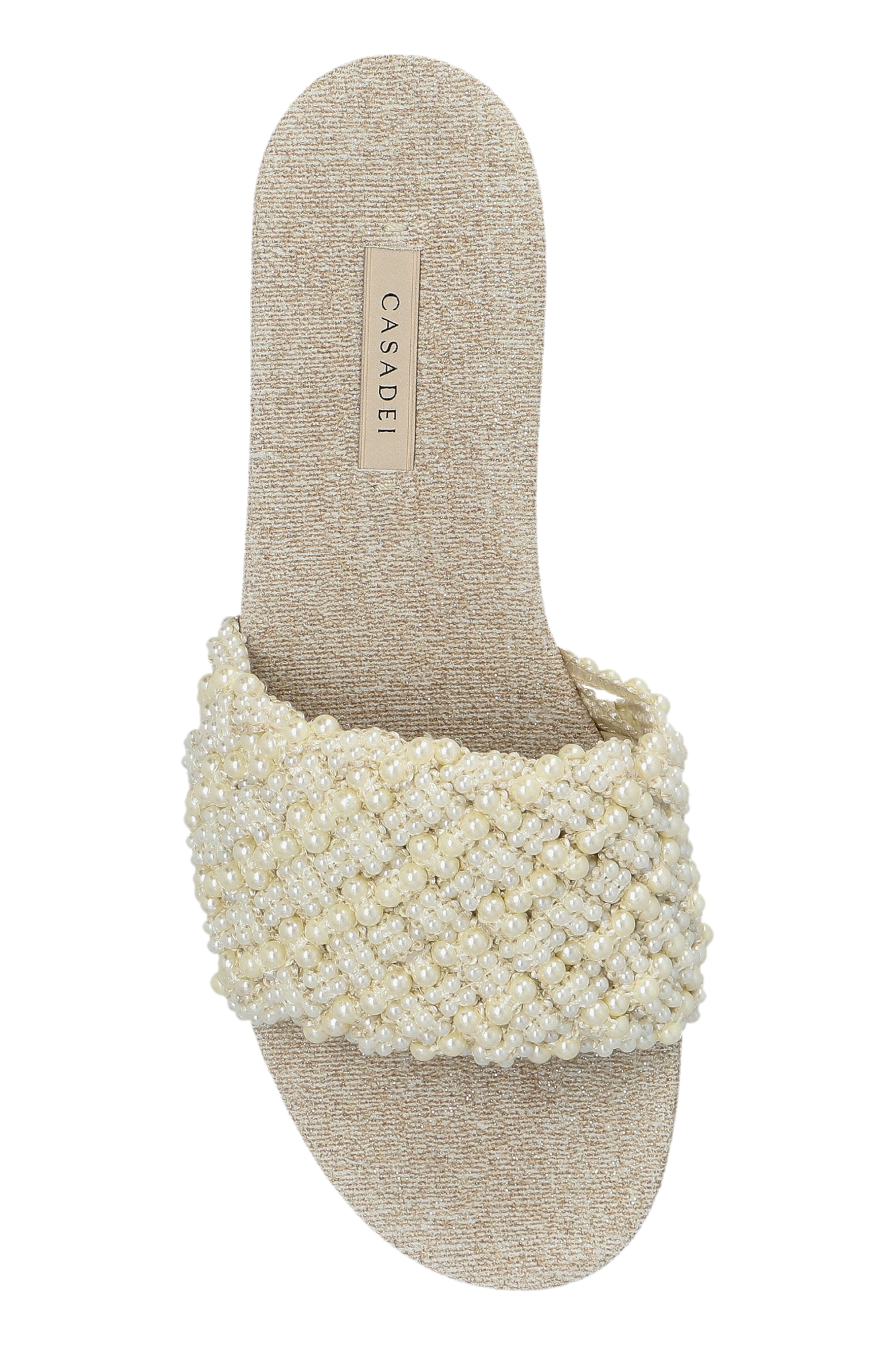 【関税込み】CASADEI Sandals Cream Slides with pearl embellishments Casadei - Vitkac AS